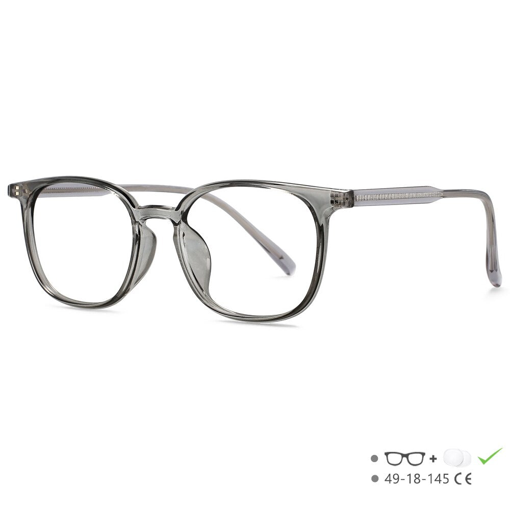 CCspace Unisex Full Rim Square Tr 90 Acetate Eyeglasses 55518 Full Rim CCspace Greyish China