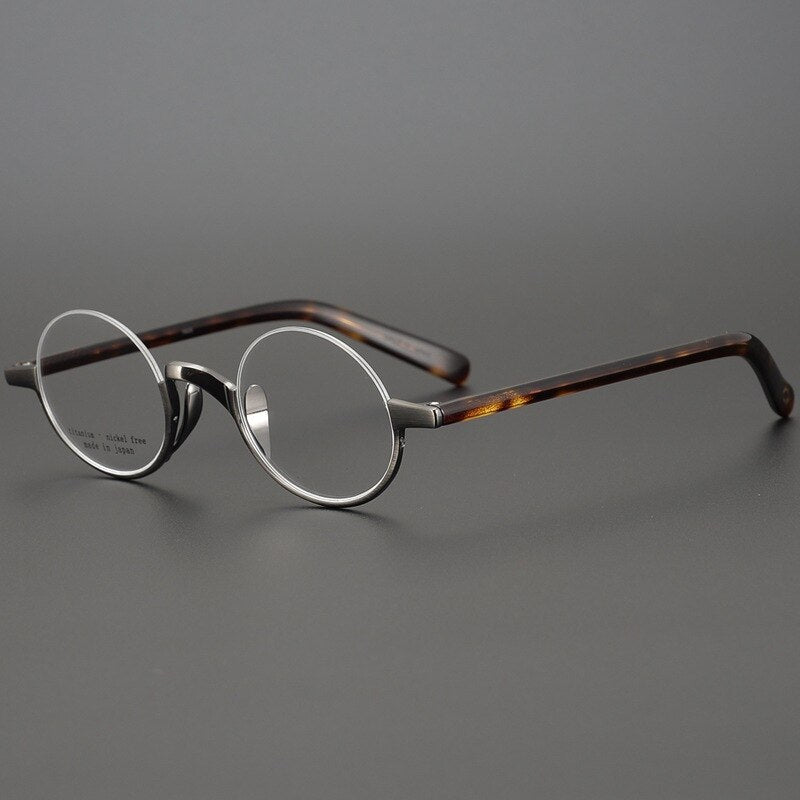 CCspace Unisex Semi Rim Round Acetate Titanium Eyeglasses 53703 Semi Rim CCspace Gun China