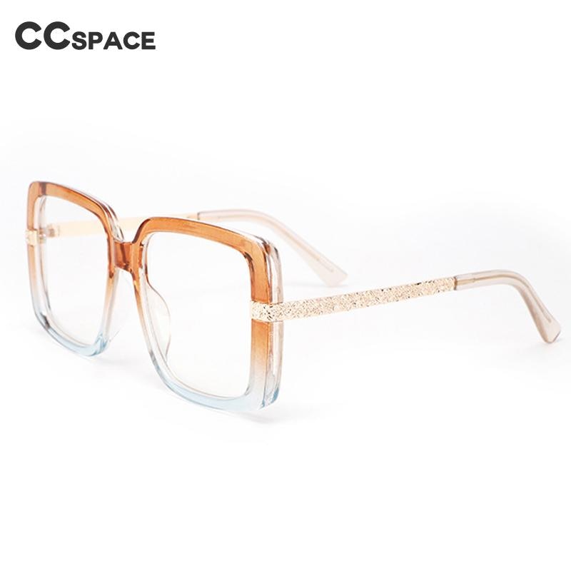 CCspace Unisex Full Rim Oversized Square Tr 90 Eyeglasses 53218 Full Rim CCspace