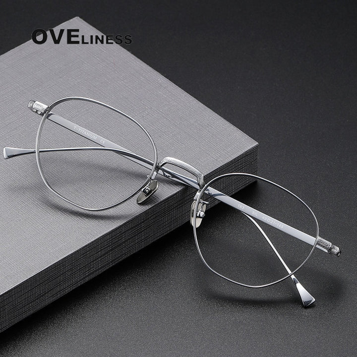 Oveliness Unisex Full Rim Round Titanium Eyeglasses 163 Full Rim Oveliness