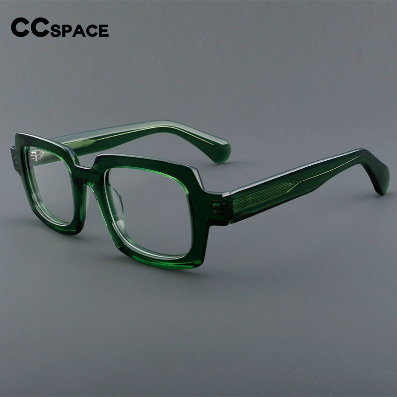 CCspace Unisex Full Rim Square Acetate Eyeglasses 54907 Full Rim CCspace