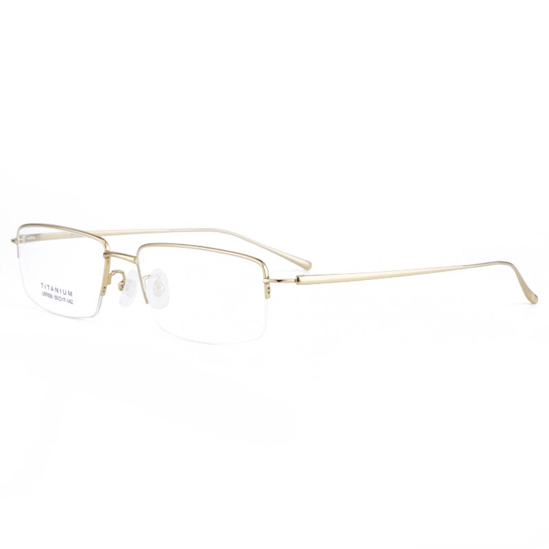 Bclear Men's Semi Rim Square Titanium Eyeglasses Lb7836 Semi Rim Bclear Gold