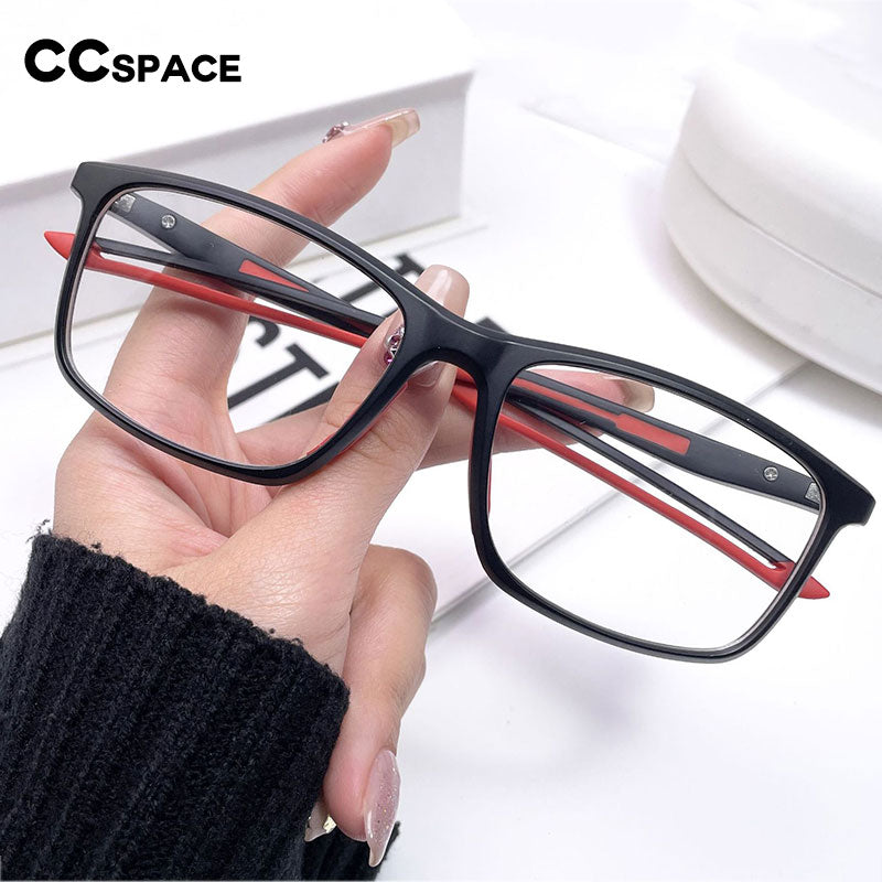 CCspace Unisex Full Rim Square Tr 90 Titanium Sport Eyeglasses 55473 Full Rim CCspace