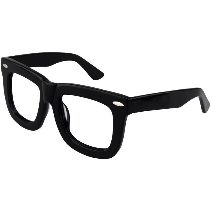 Cubojue Unisex Full Rim Thick Square Tr 90 Titanium Myopic Reading Glasses Reading Glasses Cubojue