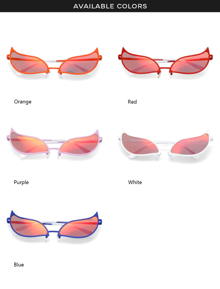 CCspace Unisex Full Rim Cat Eye Alloy Frame Sunglasses 54328 Sunglasses CCspace Sunglasses