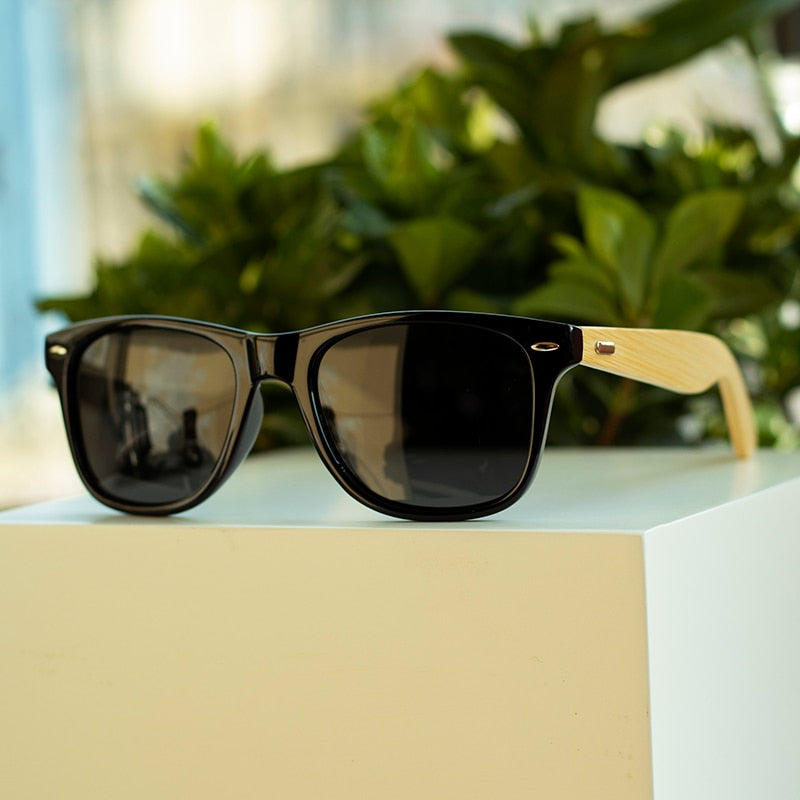 Oley Unisex Square Bamboo Wood Handcrafted Polarized Sunglasses Yz2140 Sunglasses Oley