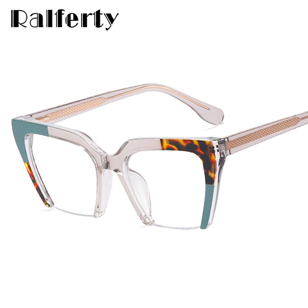 Ralferty Women's Full Rim Square Cat Eye Tr 90 Acetate Eyeglasses F81058 Full Rim Ralferty