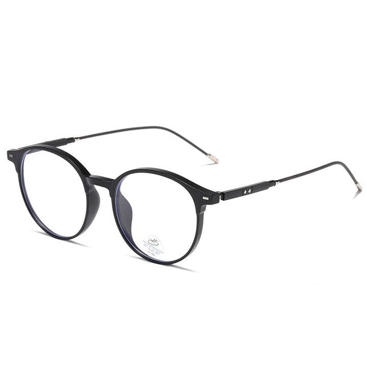 Reven Jate Unisex Full Rim Round Tr 90 Eyeglasses 81233 Full Rim Reven Jate matt black
