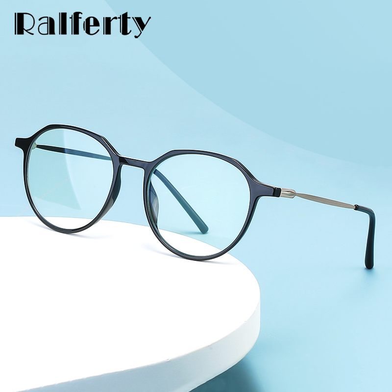 Ralferty Unisex Full Rim Irregular Square Alloy Tr 90 Acetate Eyeglasses D903 Full Rim Ralferty