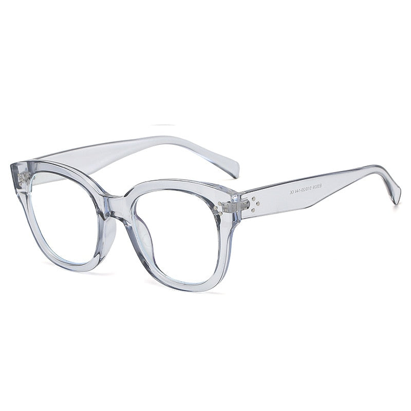 CCspace Unisex Full Rim Square Acetate Alloy Rivet Frame Eyeglasses 54152 Full Rim CCspace C7 gray