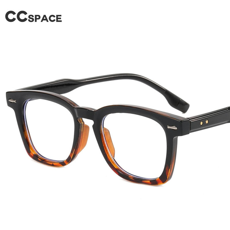 CCspace Unisex Full Rim Square Acetate Eyeglasses 55547 Full Rim CCspace