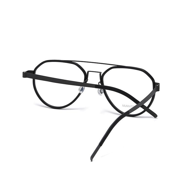 Reven Jate Unisex Full Rim Oval Double Bridge Titanium Acetate Eyeglasses 9745 Full Rim Reven Jate