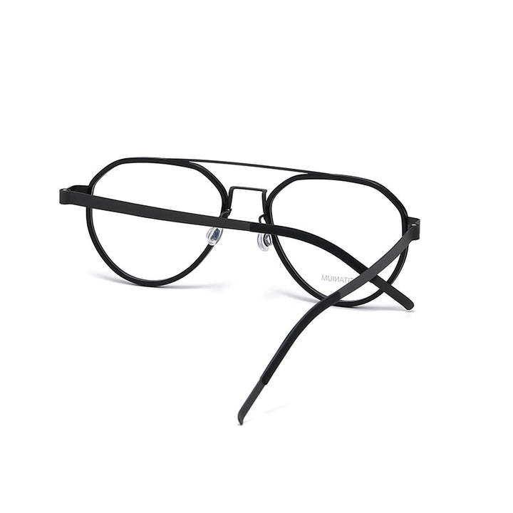 Reven Jate Unisex Full Rim Oval Double Bridge Titanium Acetate Eyeglasses 9745 Full Rim Reven Jate