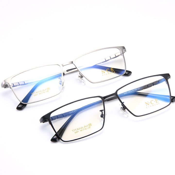 Bclear Men's Full Rim Square Titanium Eyeglasses My5001 Full Rim Bclear   