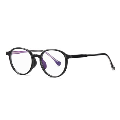 Ralferty Women's Full Rim Round Tr 90 Acetate Eyeglasses D204 Full Rim Ralferty C1 Black China
