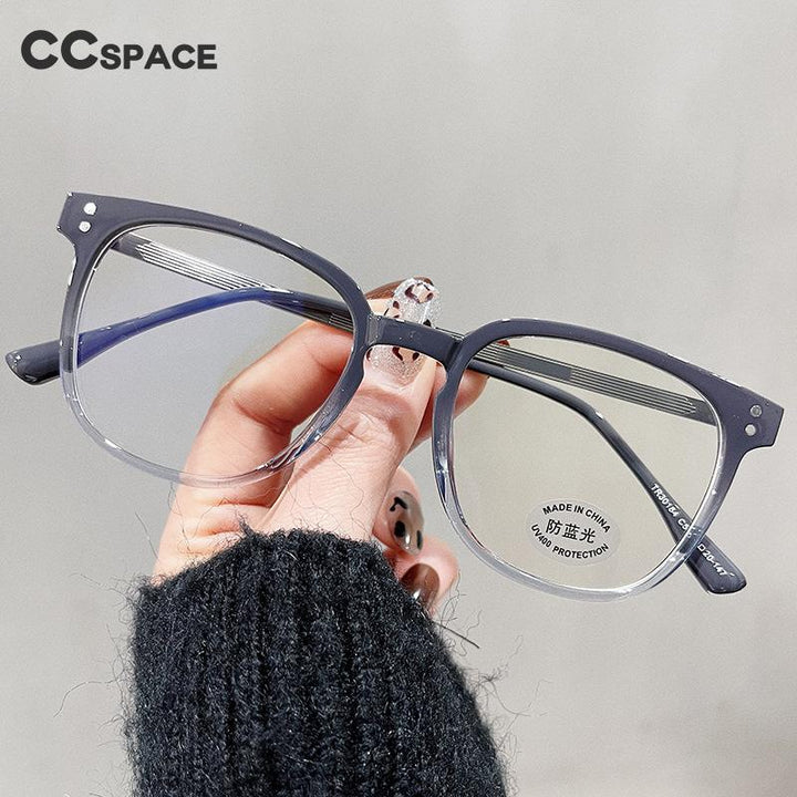 CCspace Unisex Full Rim Round Square Tr 90 Titanium Eyeglasses 55887 Full Rim CCspace