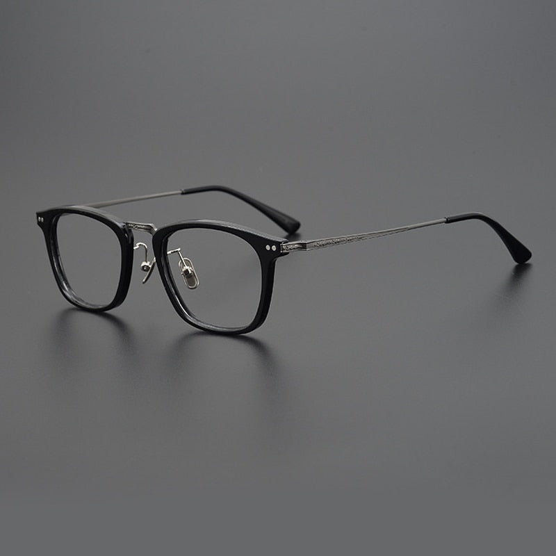 Gatenac Unisex Full Rim Round Square Titanium Eyeglasses Gxyj057 Full Rim Gatenac
