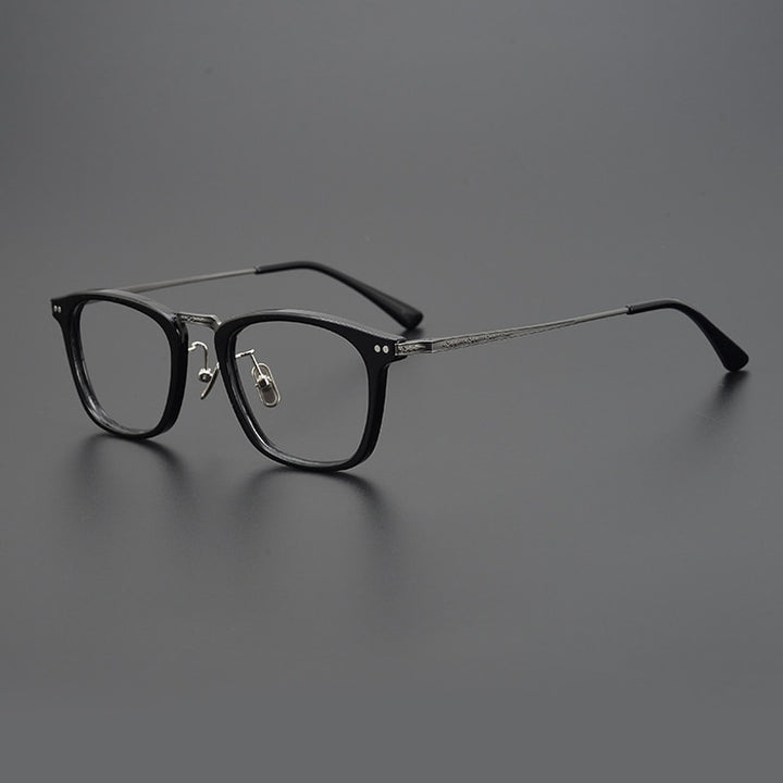 Gatenac Unisex Full Rim Round Square Titanium Eyeglasses Gxyj057 Full Rim Gatenac