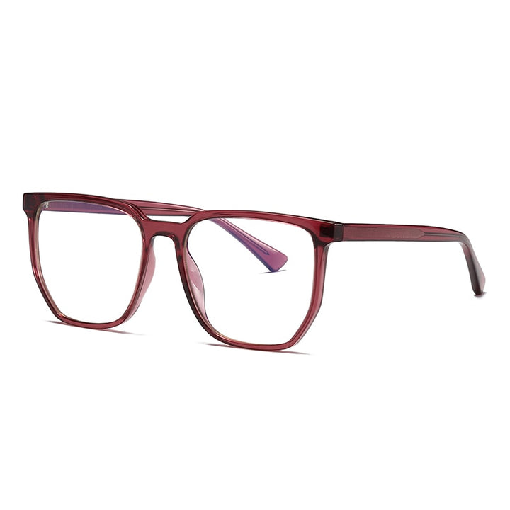 Gmei Unisex Full Rim TR 90 Titanium Square Frame Eyeglasses 2034 Full Rim Gmei Optical C6 Purple