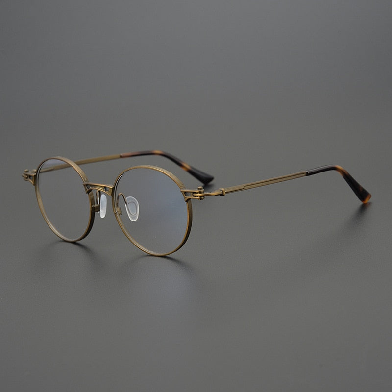Gatenac Unisex Full Rim Round Titanium Frame Eyeglasses Gxyj760 Full Rim Gatenac