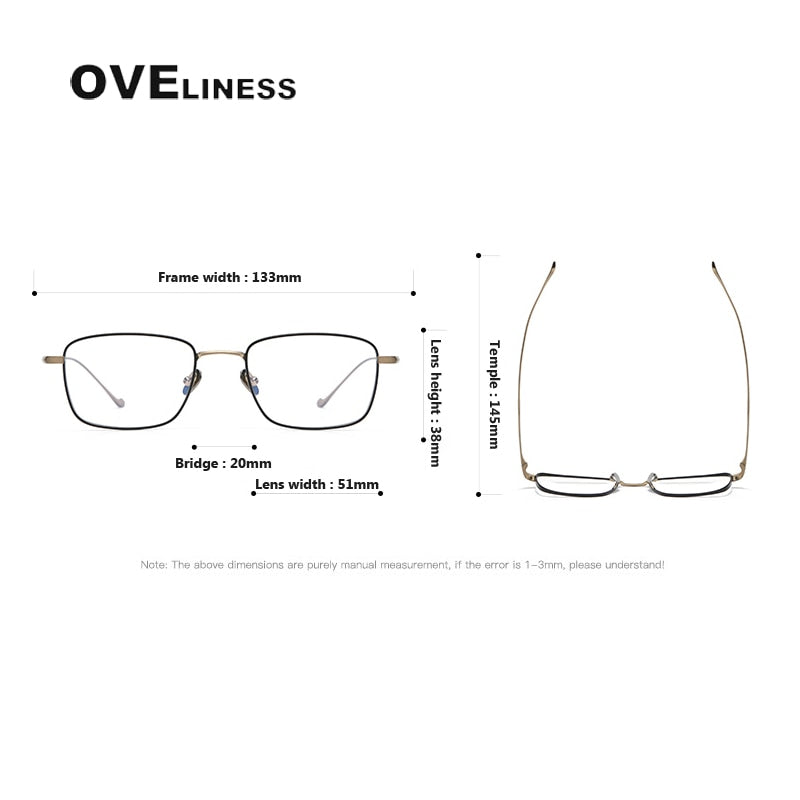 Oveliness Unisex Full Rim Square Titanium Eyeglasses  Chordf Full Rim Oveliness