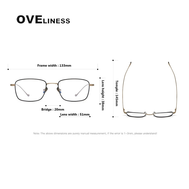 Oveliness Unisex Full Rim Square Titanium Eyeglasses  Chordf Full Rim Oveliness
