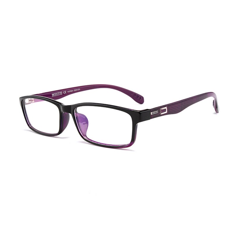 Zirosat Unisex Full Rim Square Tr 90 Eyeglasses 2300 Full Rim Zirosat purple