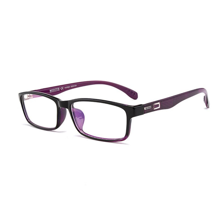 Zirosat Unisex Full Rim Square Tr 90 Eyeglasses 2300 Full Rim Zirosat purple
