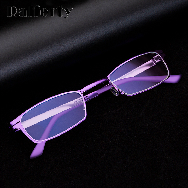 Ralfterty Unisex Full Rim Small Square Alloy Folding Hyperopic Folding Reading Glasses D827 Reading Glasses Ralferty