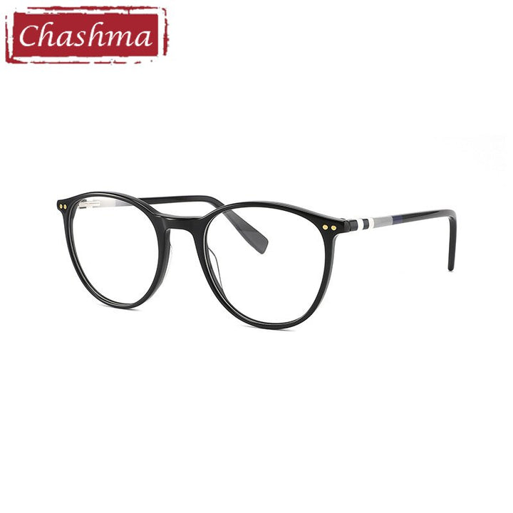 Chashma Ottica Unisex Full Rim Round Sqare Tr 90 Titanium Eyeglasses 8019 Full Rim Chashma Ottica Black  