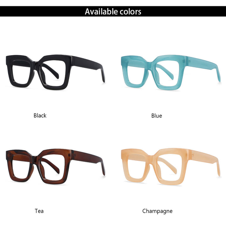 CCspace Unisex Oversized Square Resin Frame Eyeglasses 54406 Full Rim CCspace
