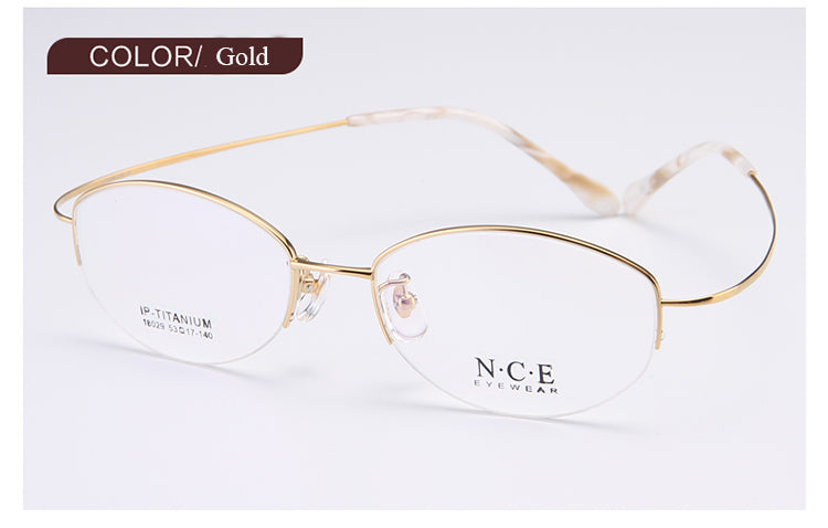 Bclear Women's Semi Rim Titanium Oval Eyeglasses Sc18029 Semi Rim Bclear
