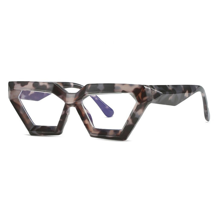 CCspace Women's Full Rim Oval Cat Eye Acetate Eyeglasses 55613 Full Rim CCspace GrayLeopard 55613