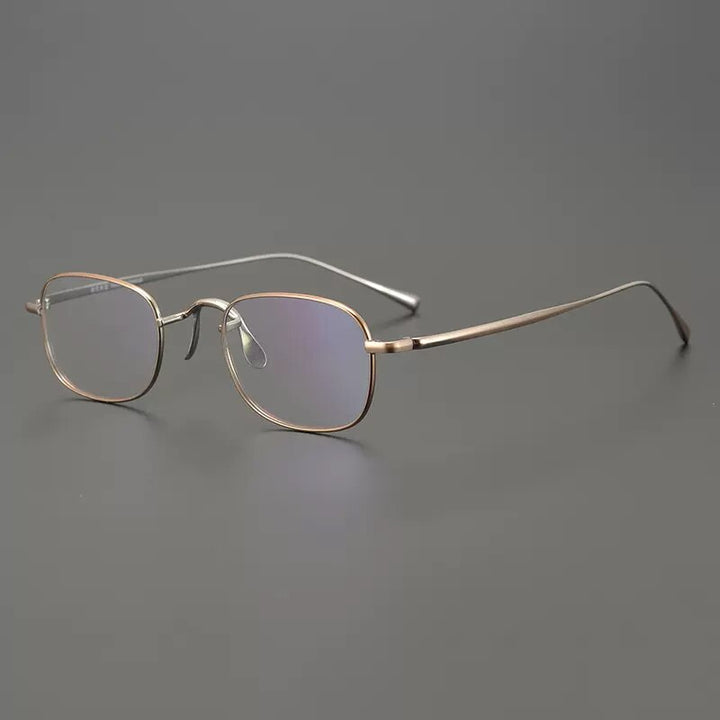 Gatenac Unisex Full Rim Square Titanium Eyeglasses Gxyj909 Full Rim Gatenac Bronze
