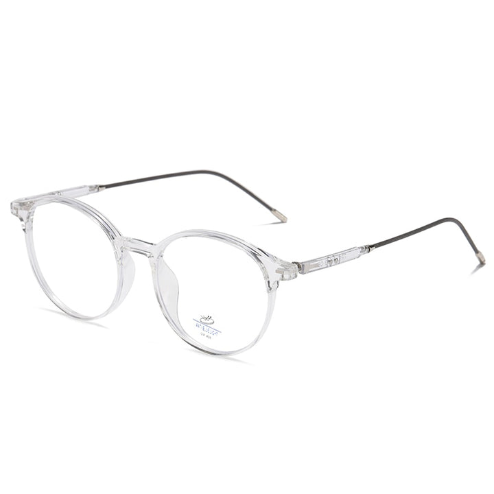 Reven Jate Unisex Full Rim Round Tr 90 Eyeglasses 81233 Full Rim Reven Jate transparent