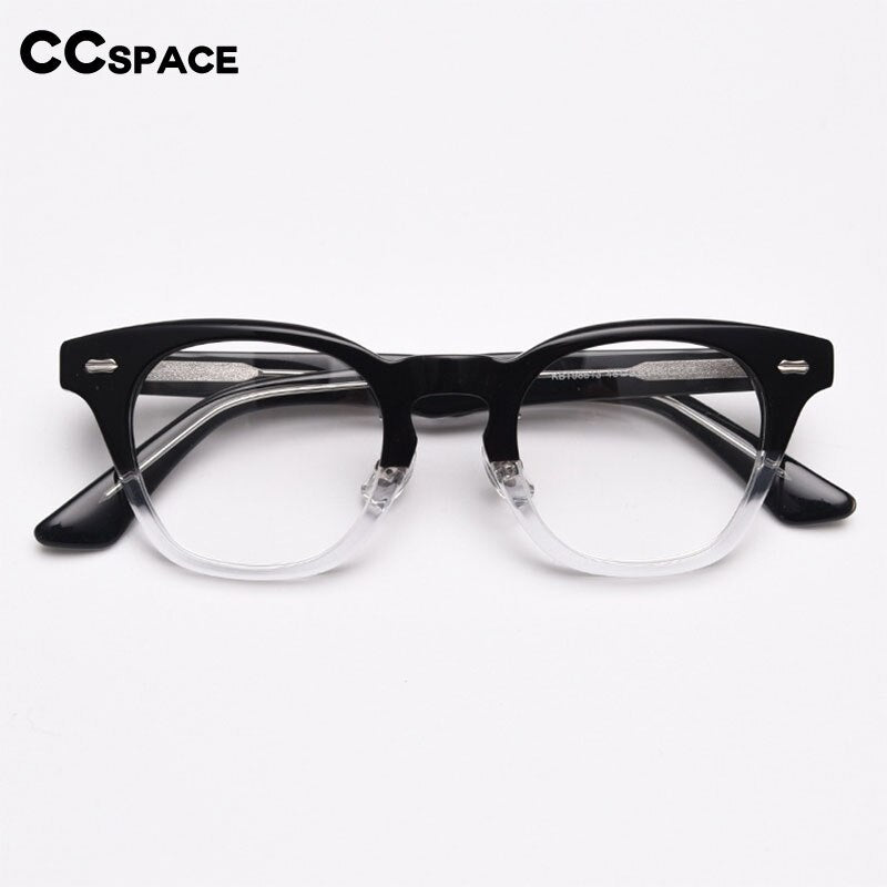 CCspace Unisex Full Rim Square Acetate Fiber Eyeglasses 55683 Full Rim CCspace