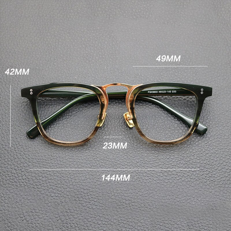 Gatenac Unisex Full Rim Oval Square Acetate Eyeglasses Gxyj843 Full Rim Gatenac
