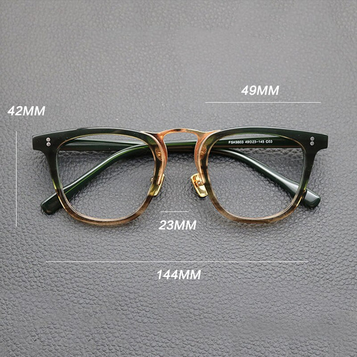 Gatenac Unisex Full Rim Oval Square Acetate Eyeglasses Gxyj843 Full Rim Gatenac