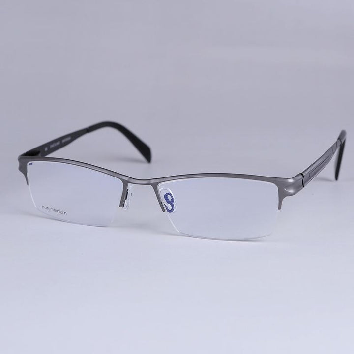 Oveliness Men's Semi Rim Square Titanium Eyeglasses 36027 Semi Rim Oveliness Default Title