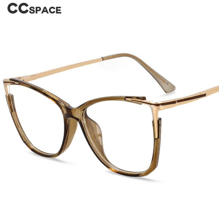CCspace Unisex Full Rim Square Acetate Alloy Eyeglasses 55409 Full Rim CCspace