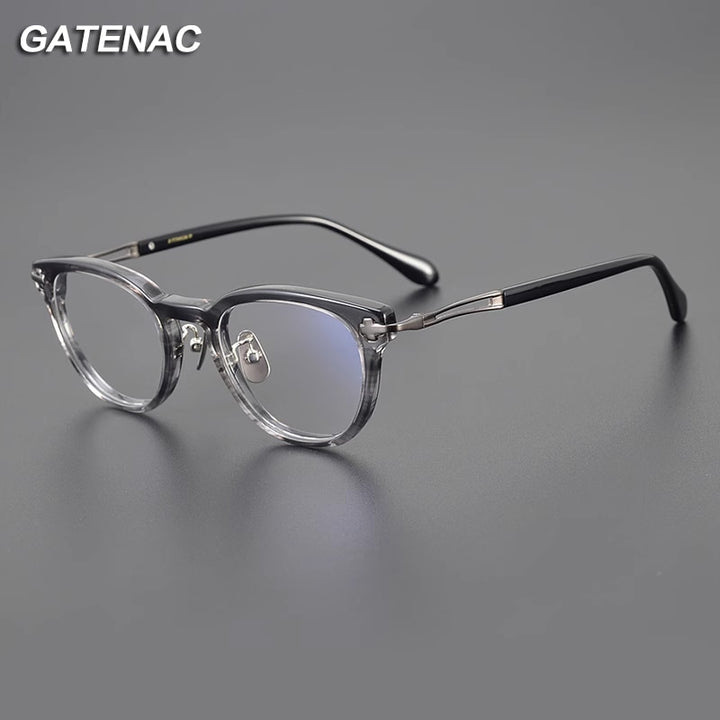 Gatenac Unisex Full Rim Square Acetate Titanium Gxyj1121 Full Rim Gatenac