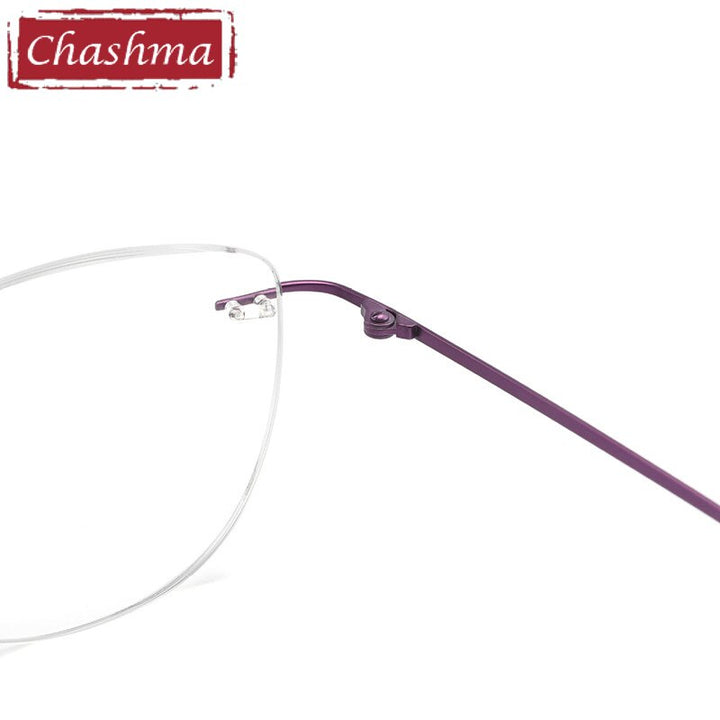 Chashma Ottica Unisex Rimless Square Cat Eye Titanium Eyeglasses 8012 Rimless Chashma Ottica