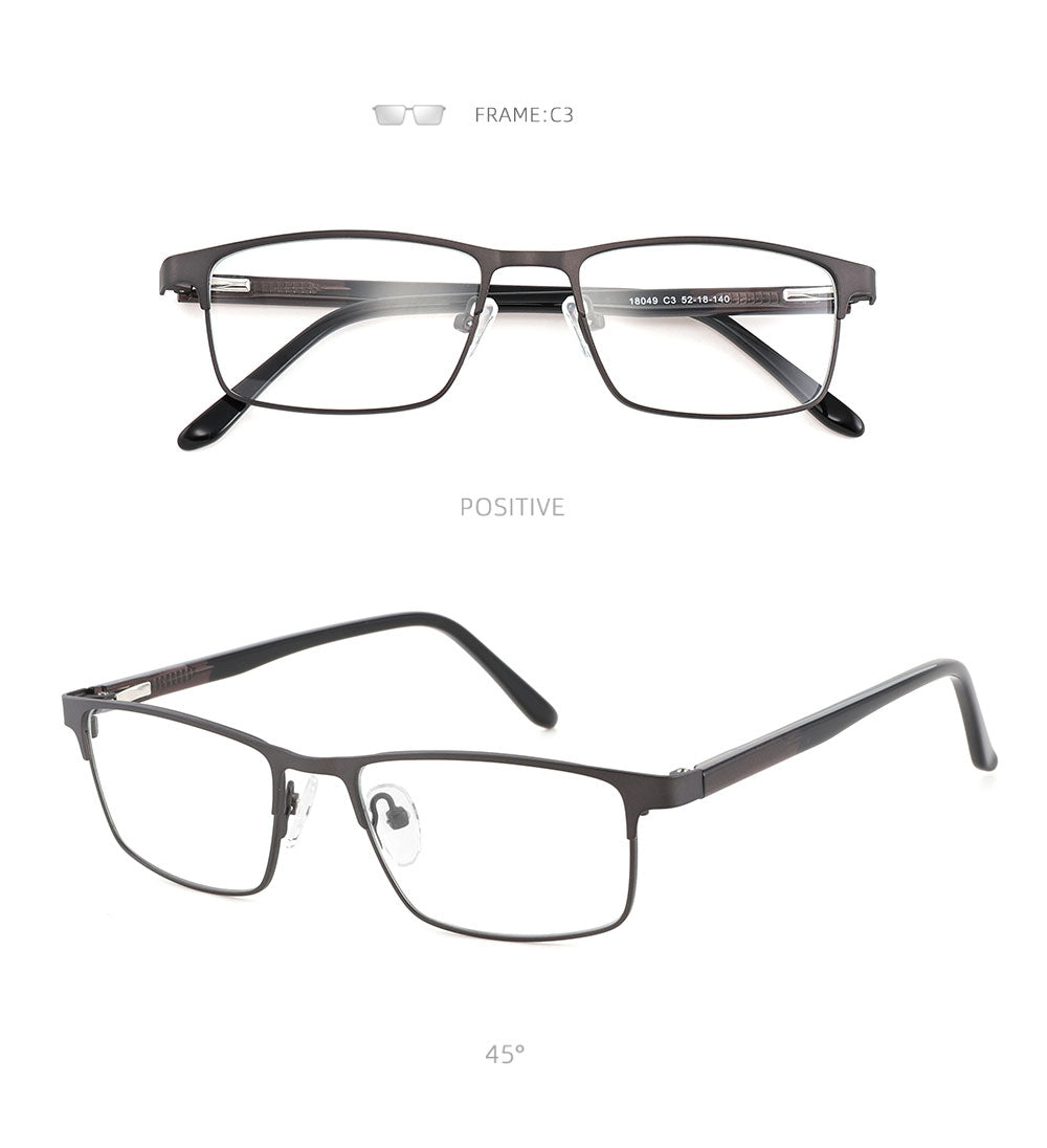Laoyehui Unisex Full Rim Square Alloy Reading Glasses Anti Blue Light 18049 Reading Glasses Laoyehui