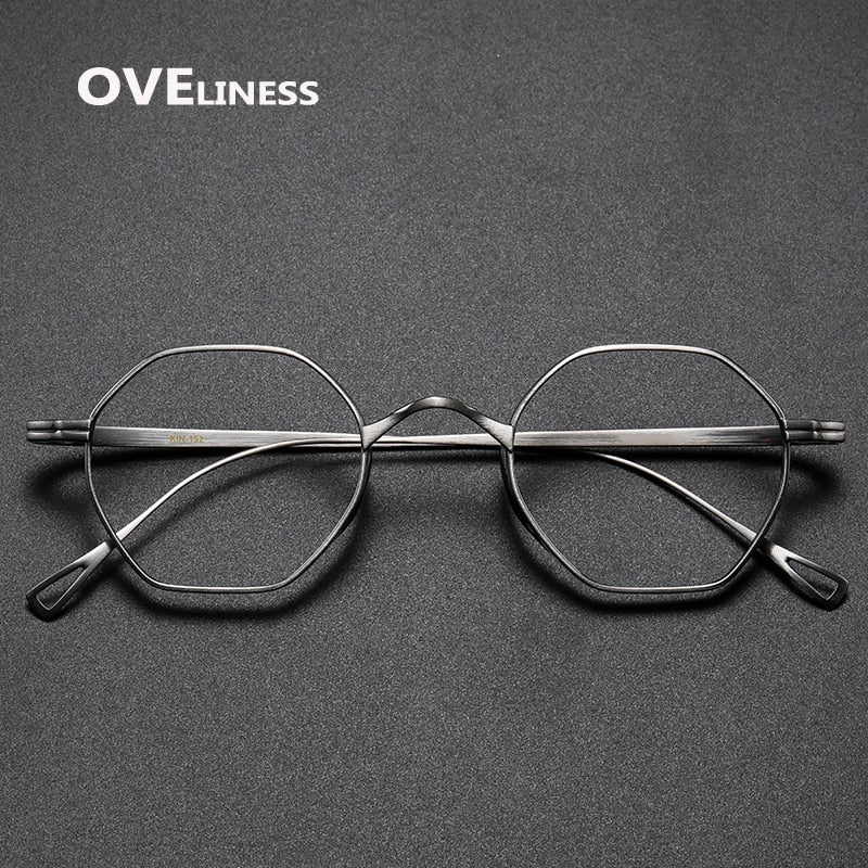 Oveliness Unisex Full Rim Irregular Round Titanium Eyeglasses Ol1y52 Full Rim Oveliness