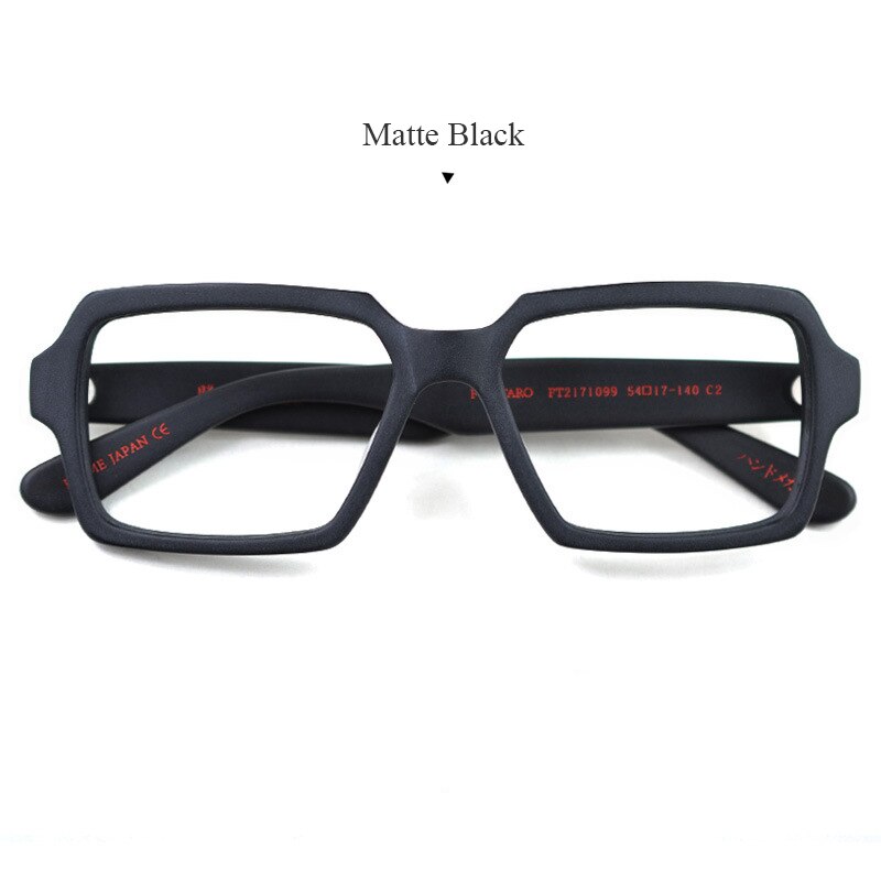 Hdcrafter Men's Full Rim Oversized Square Acetate Frame Eyeglasses Ft2171099 Full Rim Hdcrafter Eyeglasses Matte Black