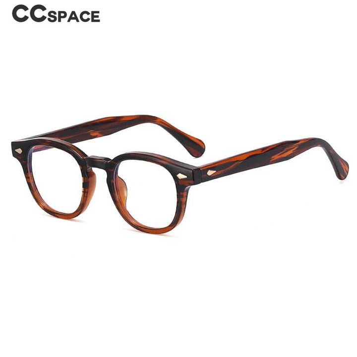CCspace Unisex Full Rim Round Square Tr 90 Titanium Eyeglasses 54962 Full Rim CCspace