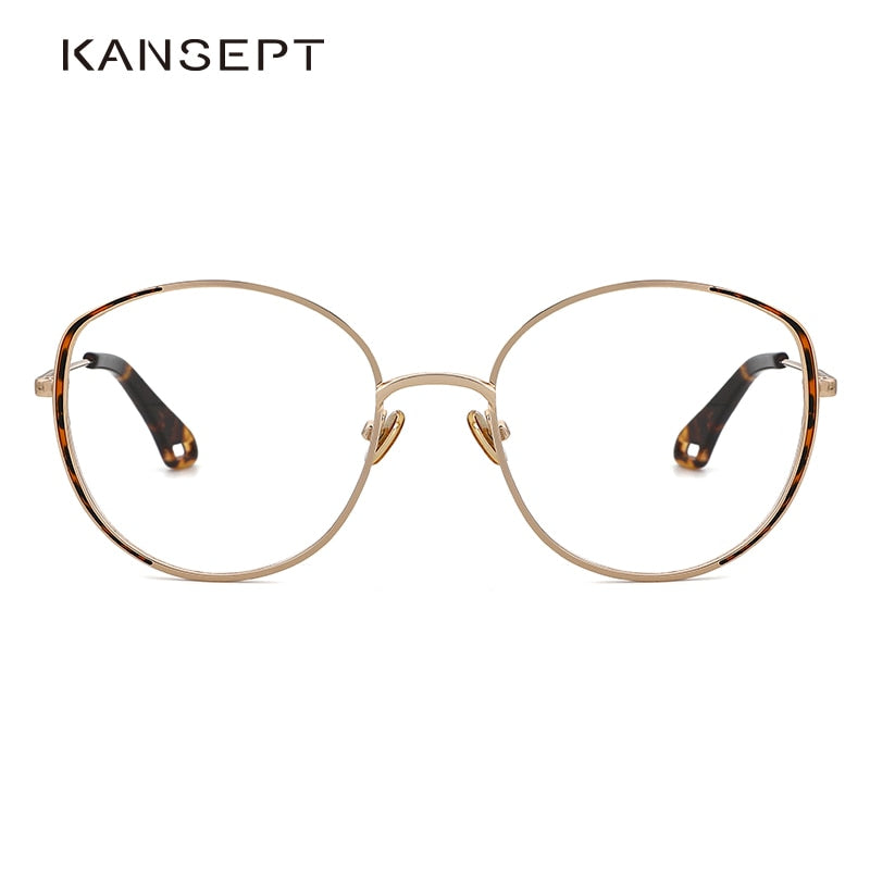 Kansept Women's Full Rim Round Stainless Steel Frame Eyeglasses Oq1003 Full Rim Kansept   