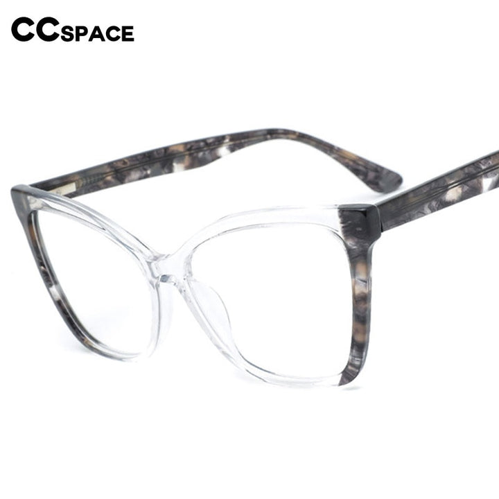CCspace Women's Full Rim Square Cat Eye Acetate Eyeglasses 55285 Full Rim CCspace