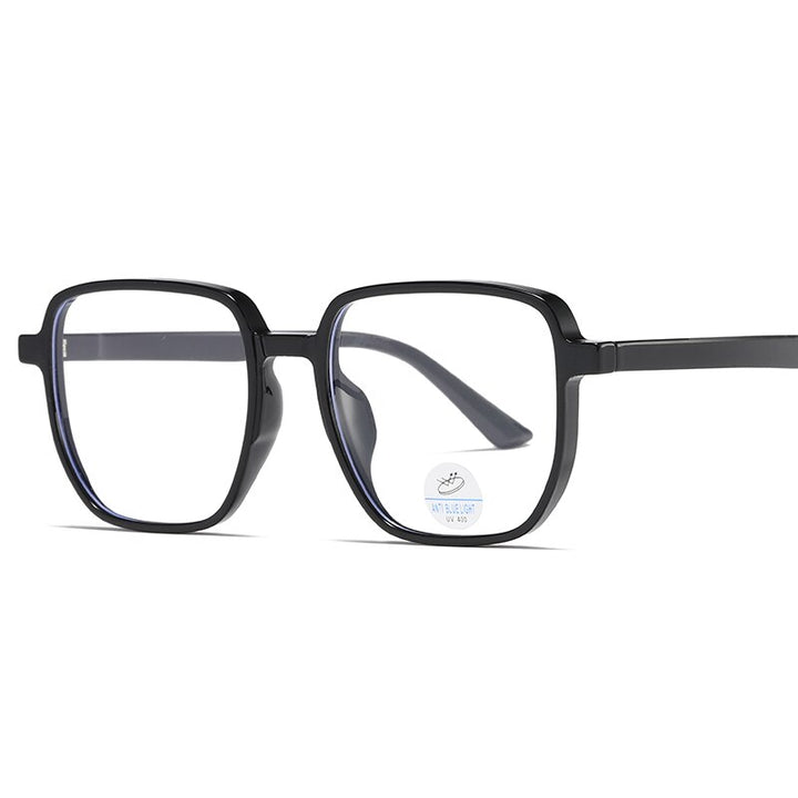 Reven Jate Unisex Full Rim Square Acetate Eyeglasses 81247 Full Rim Reven Jate black-golden