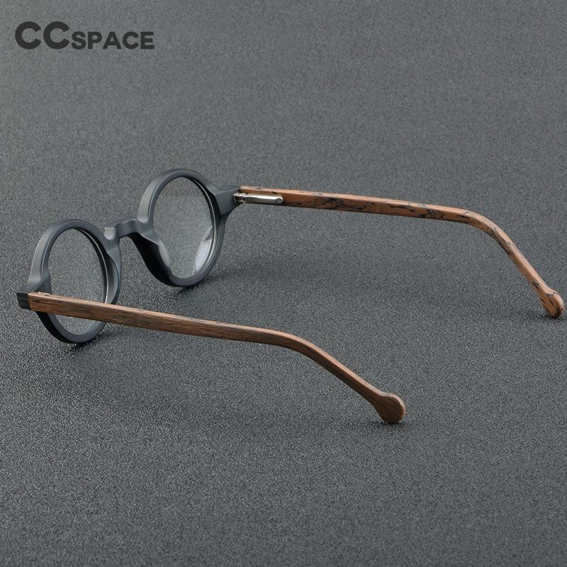 CCspace Unisex Full Rim Round Acetate Eyeglasses 55724 Full Rim CCspace